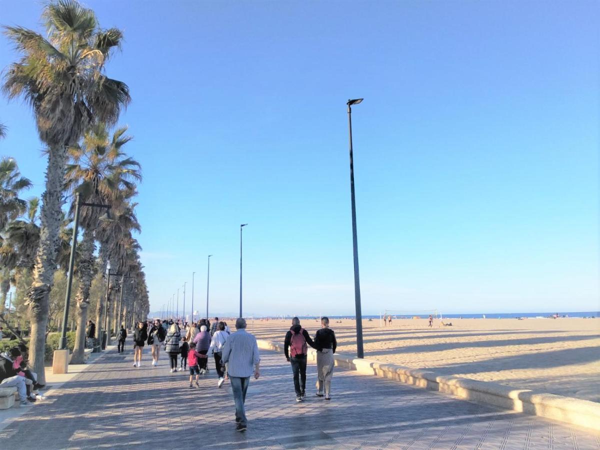Acogedor Estudio A Metros De La Playa, Con Zonas Comunes Y Terraza 3B Валенсія Екстер'єр фото